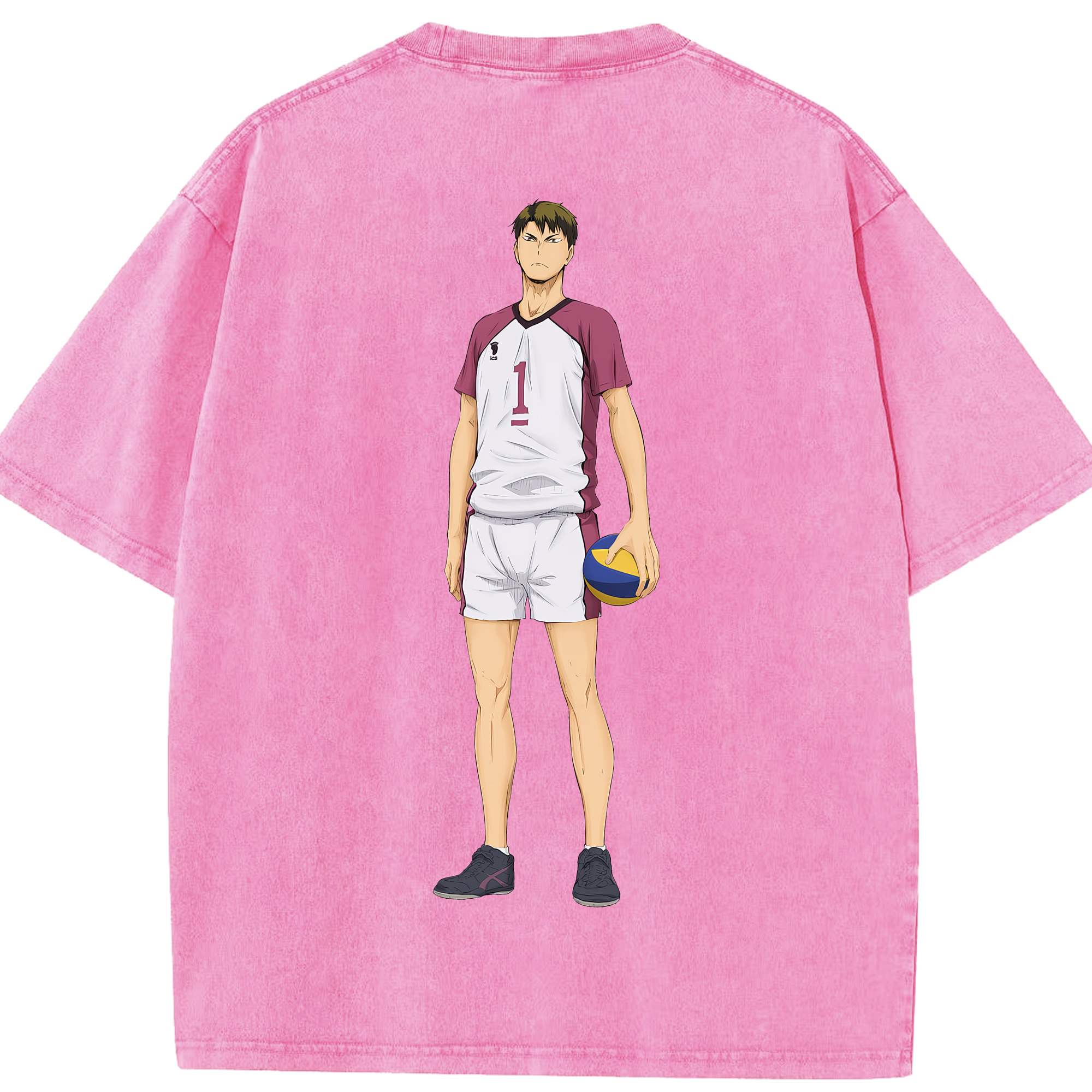 （画像用） ハイキュー!! Haikyu!! 綿100% ヴィンテージ風 半袖Tシャツ（背面プリント）